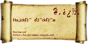 Hajdú Ádám névjegykártya